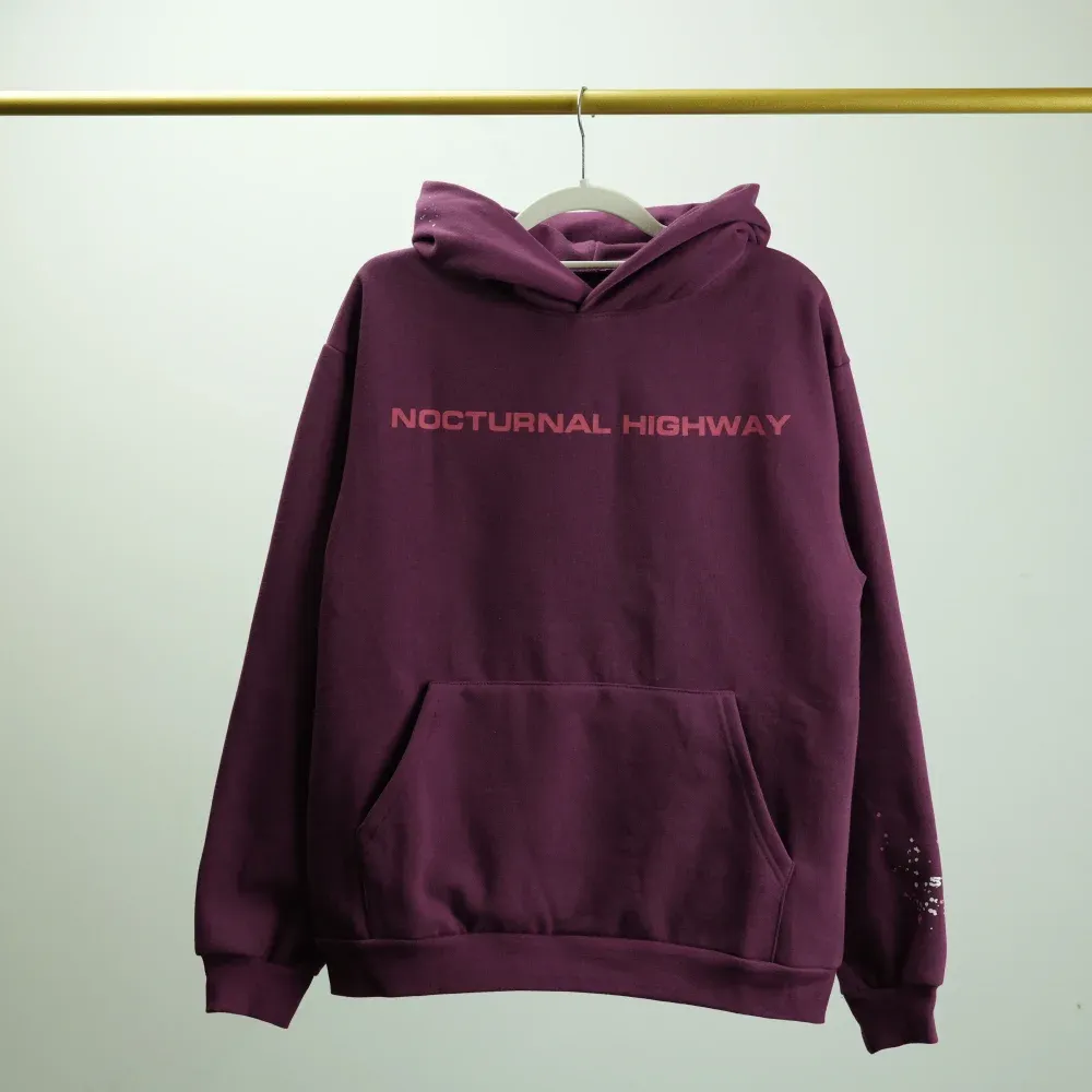 SP5DER NOCTURNAL HIGHWAY HOODIE DARK PURPLE